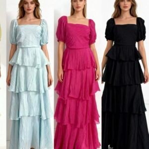layered evening western dress