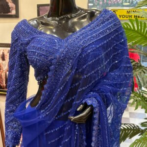 royal sapphire indo western saree