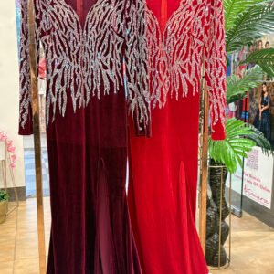 western velvet evening dress