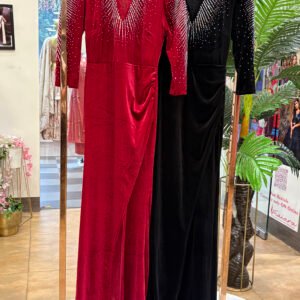 western velvet evening dress