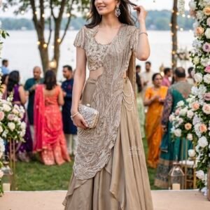 Home moonstone drape lehenga