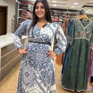 royal azure printed gown