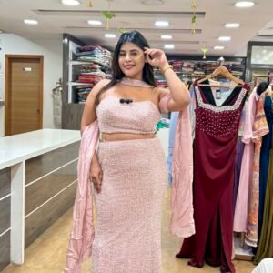blush pearl designer lehenga set