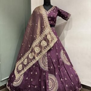 royal violet bridal lehenga