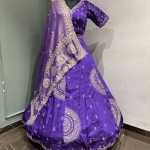 royal violet bridal lehenga